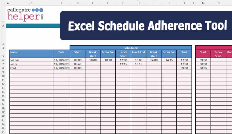 call center scheduling template for microsoft excel