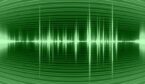 Graphic of a digital sound in green
