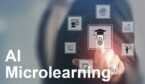 AI microlearning written on picture of elearning symbols