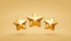 Three Gold rating star symbol of customer satisfaction review service best quality ranking