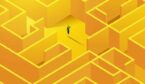 Person stands in maze - navigate challenges concept