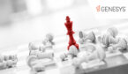 Leader concept with red chess piece standing on board