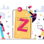 Generation Z illustration with a Z and people