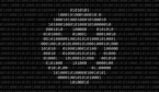 White happy smiling face icon made from binary symbols, over dark binary code. Ai CX concept