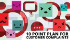 Illustration of customer complaints, negative comments with angry face symbols