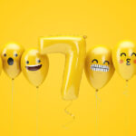 Emoji balloons and the number 7
