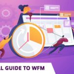 WFM Guide illustration with person with clock people and calendar / workflow