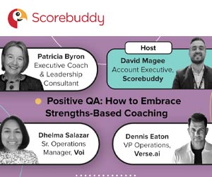 thumbnail advert promoting event Positive QA: How to Embrace Strengths-Based Coaching – Webinar