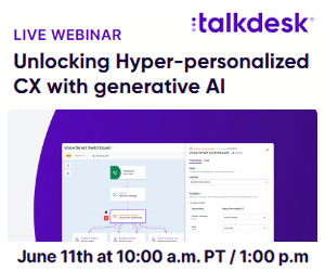 thumbnail advert promoting event Unlocking Hyper-Personalized CX with Generative AI – Webinar
