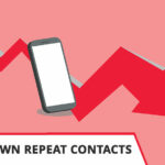Phone and down arrow - drive down repeat contacts concept
