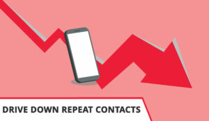Phone and down arrow - drive down repeat contacts concept