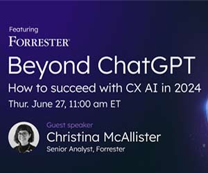 thumbnail advert promoting event Beyond ChatGPT: How to Succeed with CX AI in 2024 – Webinar