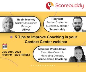thumbnail advert promoting event 5 Tips to Improve Coaching in Your Contact Center – Webinar