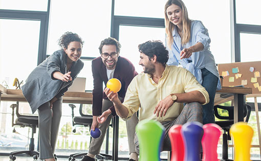 Call Centre Agents playing a game