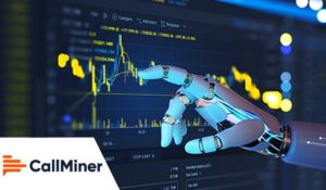 Ai Robot hand touching charts