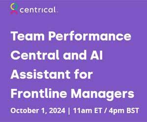 thumbnail advert promoting event Team Performance Central and AI Assistant for Frontline Managers – Webinar