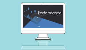 Computer screen with the word performance on it