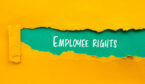 Yellow background with the words employee rights