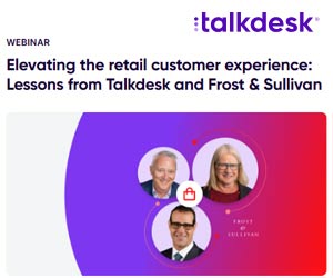 thumbnail advert promoting event Elevating the Retail CX: Lessons from Talkdesk and Frost & Sullivan – Webinar