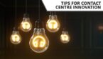 Headphone icon in lightbulb - contact centre innovation concept