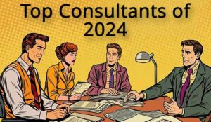 consultants sitting round the desk for top ones of 2024