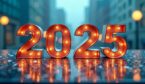 The word 2025 in lit up lights