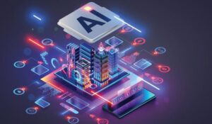 AI concept over a smart city