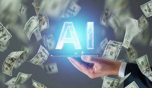 Money surrounding the words AI