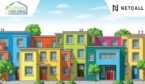 Colourful housing illustration