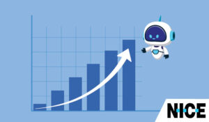 Robot with rising profit growth graph